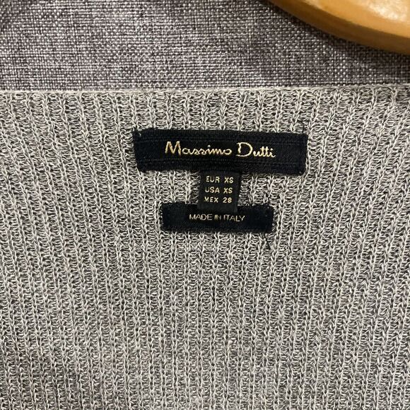 Massimo Dutti Women Cardigan Open Front Slinky Neutral Sz XS EItaly Grey Brown - Picture 4 of 12